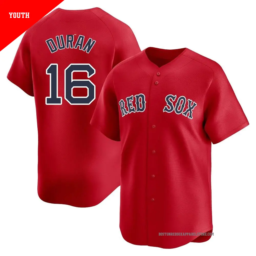 Youth ＃16 Jarren Duran Boston Red Sox Red Limited Alternate Jersey