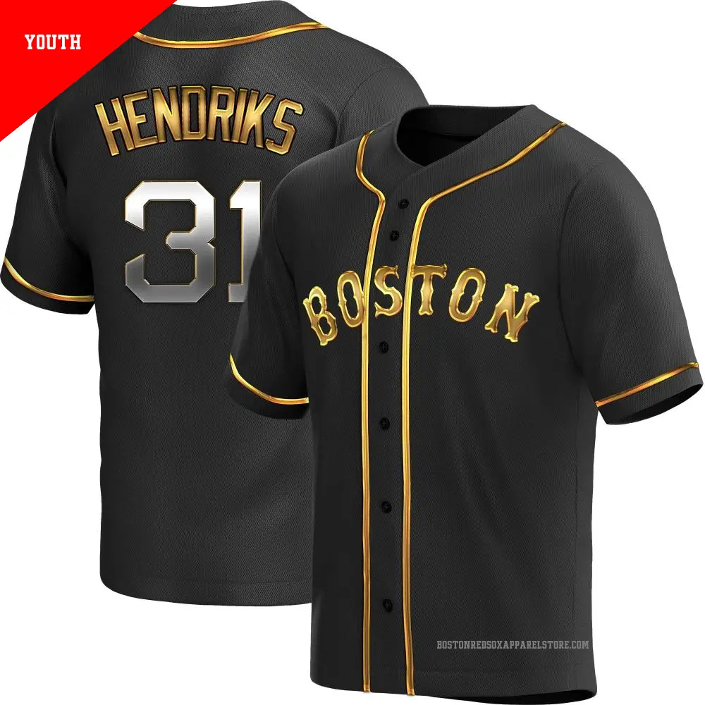 Youth #31 Liam Hendriks Boston Red Sox Gold Replica Black en