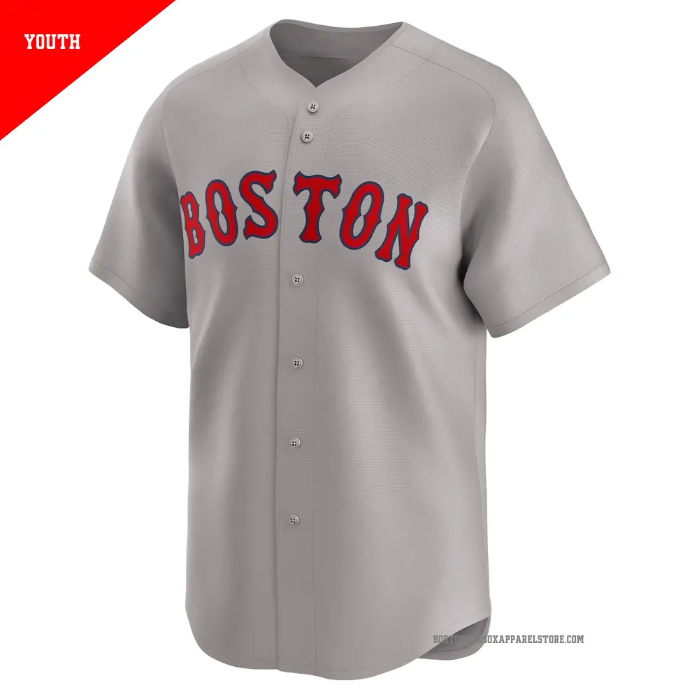 Youth #34 David Ortiz Boston Red Sox Gray Limited Away Jersey