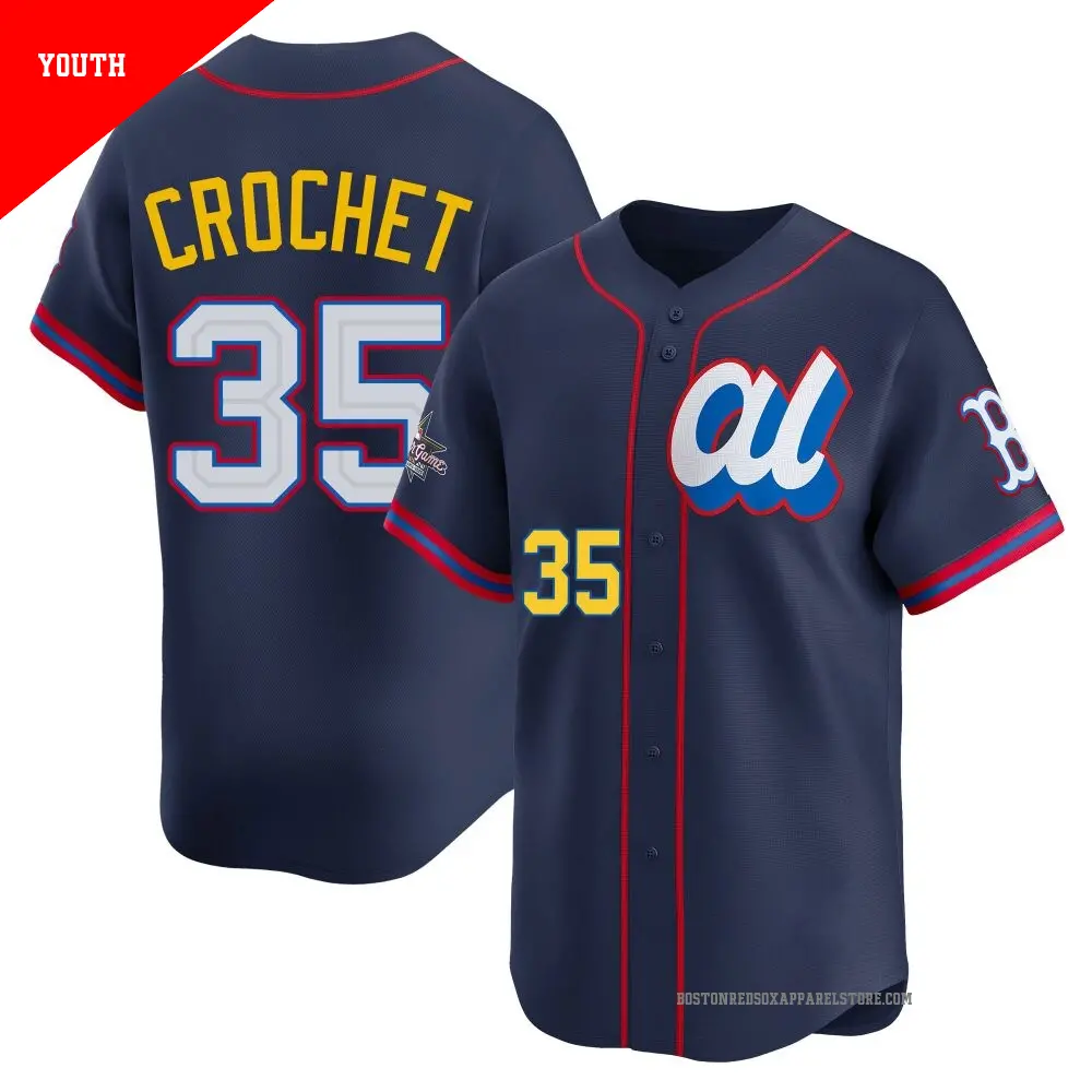 Youth ＃35 Garrett Crochet Boston Red Sox Navy Limited American League 2025 All-Star Edition Jersey