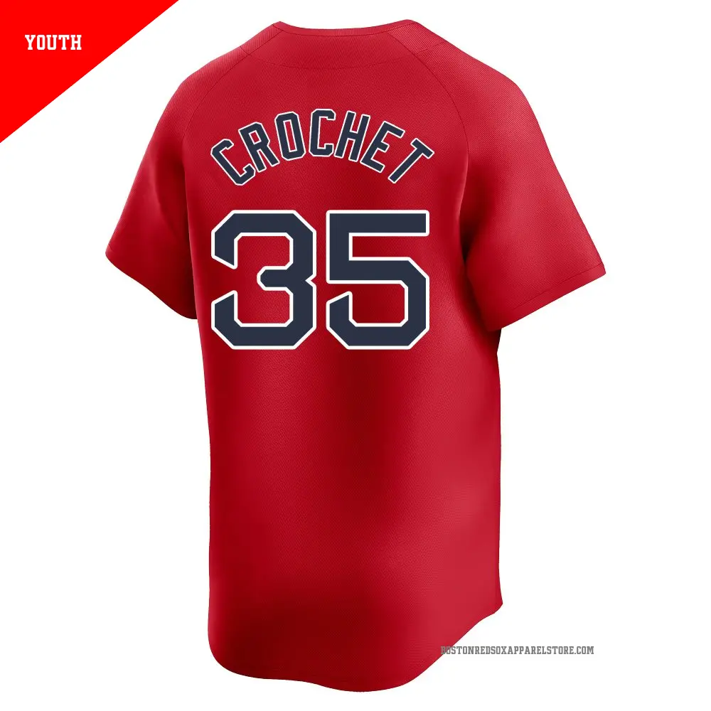 Youth #35 Garrett Crochet Boston Red Sox Red Limited Alternate Jersey