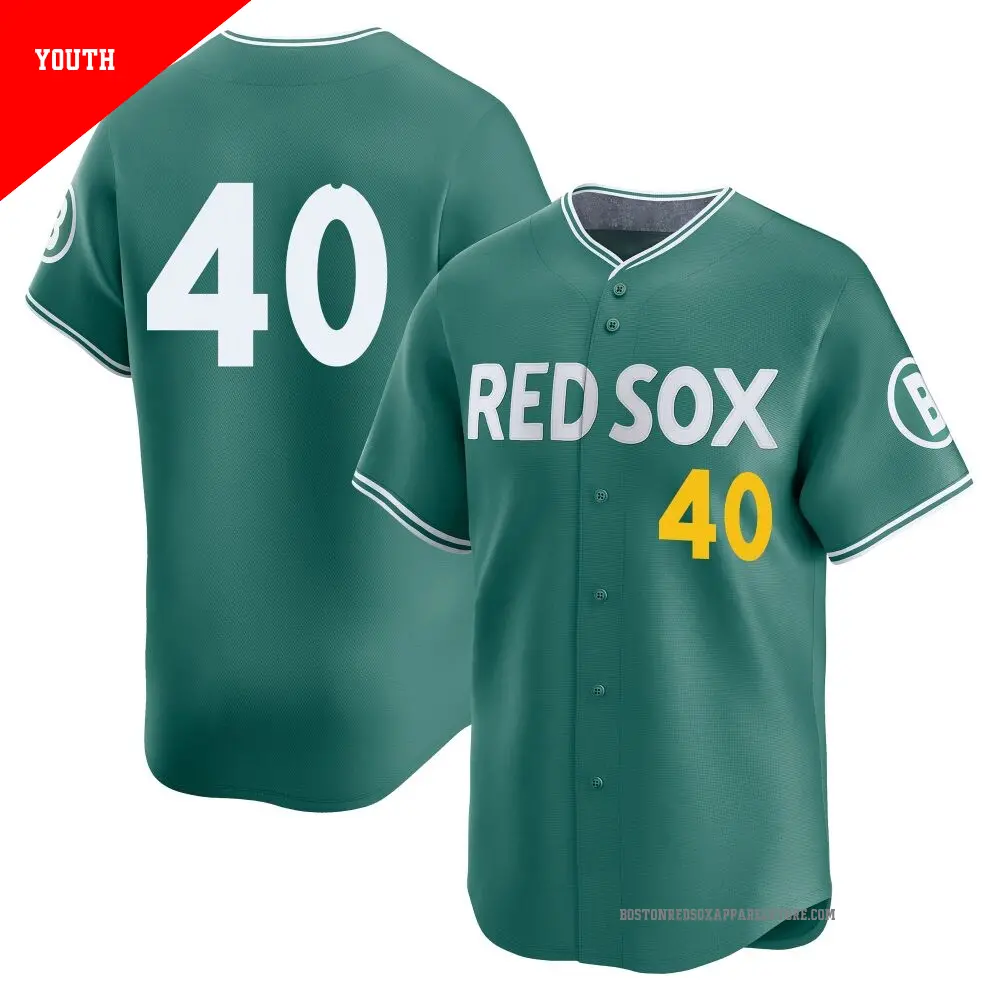 Youth ＃40 Nate Eaton Boston Red Sox Green Limited 2025 City Connect Jersey