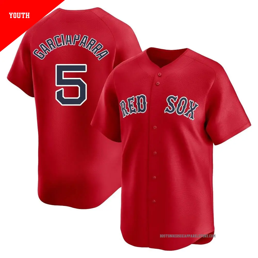 Youth ＃5 Nomar Garciaparra Boston Red Sox Red Limited Alternate Jersey