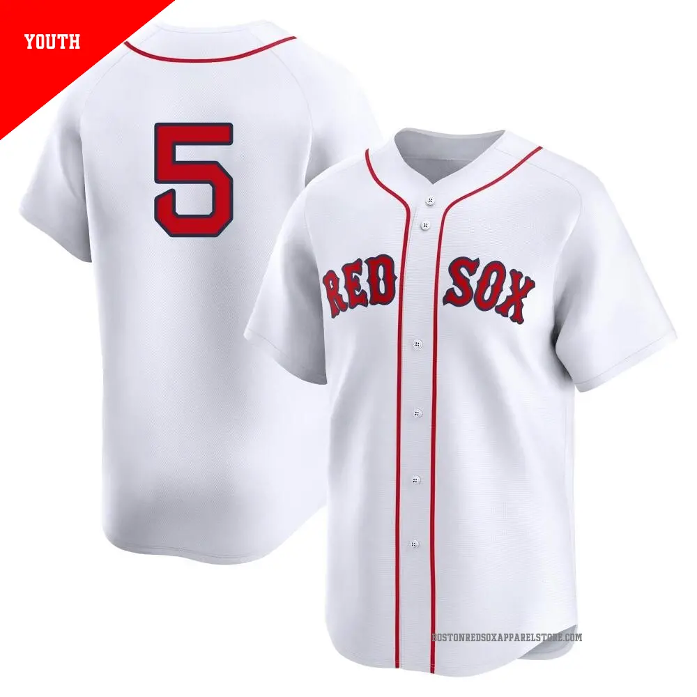Youth ＃5 Nomar Garciaparra Boston Red Sox White Limited 2nd Home Jersey