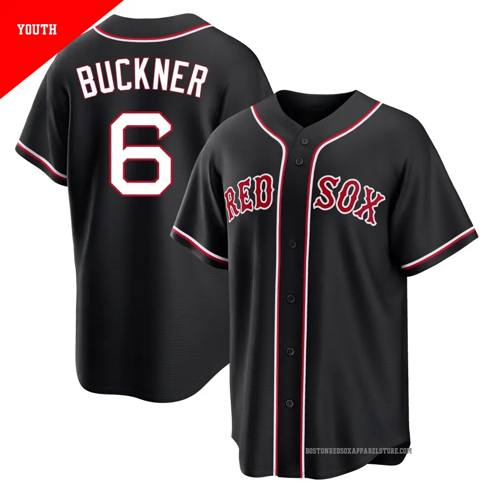 Youth ＃6 Bill Buckner Boston Red Sox Black Replica Fashion Out Jersey
