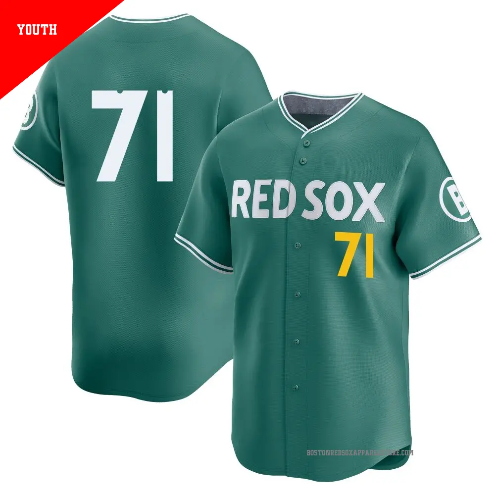 Youth ＃71 Jorge Alcala Boston Red Sox Green Limited 2025 City Connect Jersey