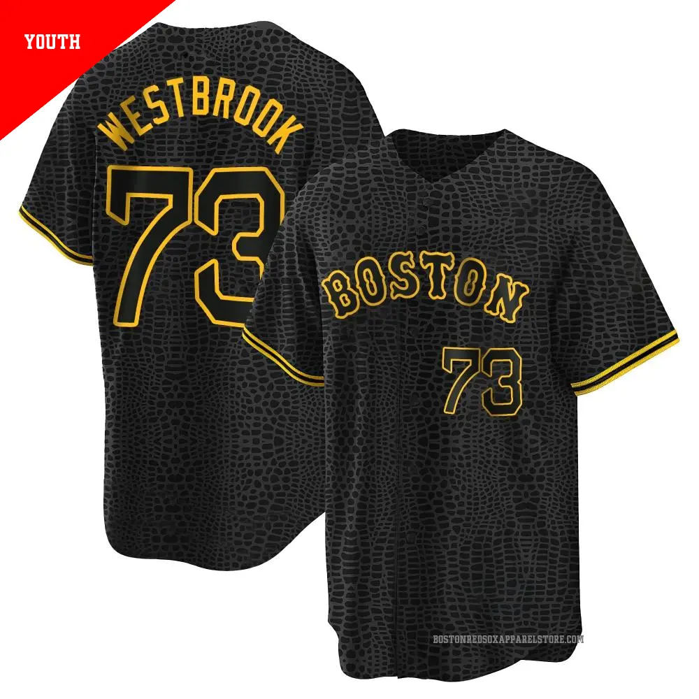 Youth ＃73 Jamie Westbrook Boston Red Sox Black Replica Snake Skin City Jersey