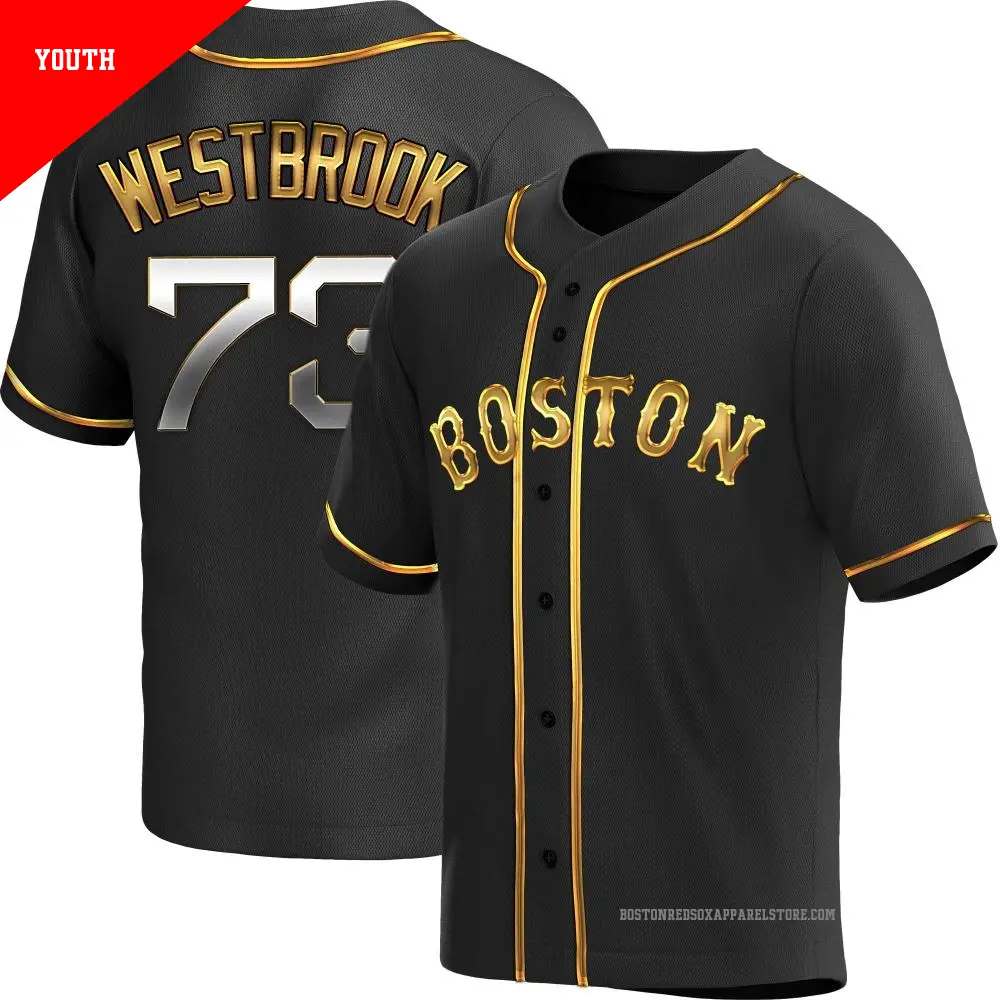 Youth ＃73 Jamie Westbrook Boston Red Sox Gold Replica Black en Alternate Jersey