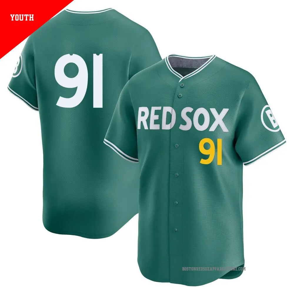 Men's #91 Jhostynxon Garcia Boston Red Sox Green Limited
